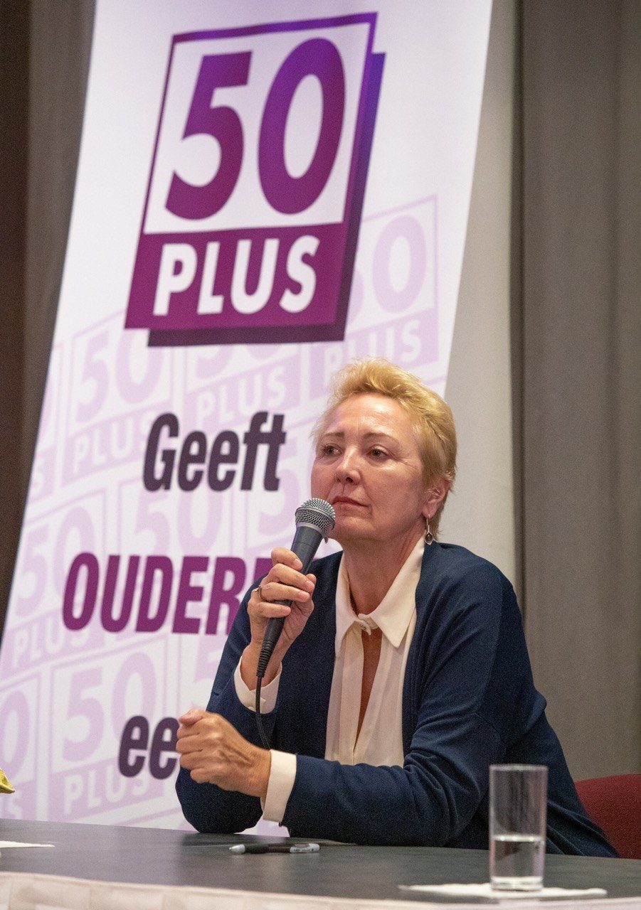 Corrie van Brenk op de bijeenkomst van 50PLUS Zuid-Holland in Zoetermeer - Foto: Ron Jenner
